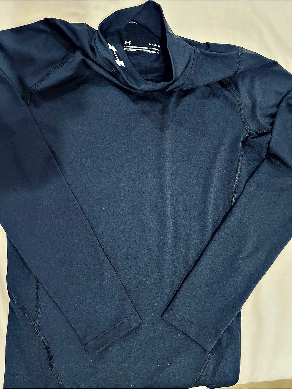 2 Under Armour HeatGear Armour Compression Mock Long Sleeve Men's Black Shirt